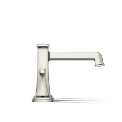 Deck-mount bath faucet trim with diverter