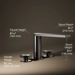 Deck-mount bath faucet with cross handles
