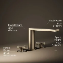Deck-mount bath faucet with cross handles
