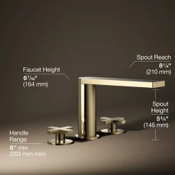 Deck-mount bath faucet with cross handles