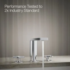 Deck-mount bath faucet with cross handles