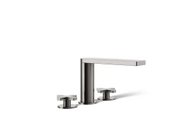 Deck-mount bath faucet with cross handles