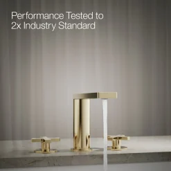 Deck-mount bath faucet with cross handles