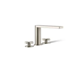 Deck-mount bath faucet with cross handles