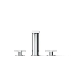 Deck-mount bath faucet with cross handles