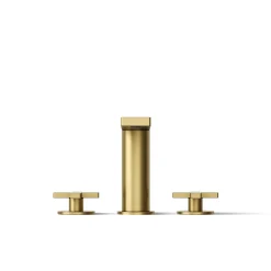 Deck-mount bath faucet with cross handles