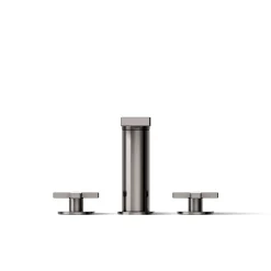 Deck-mount bath faucet with cross handles