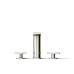 Deck-mount bath faucet with cross handles