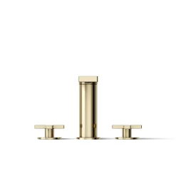 Deck-mount bath faucet with cross handles