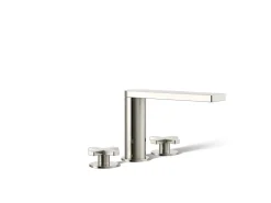 Deck-mount bath faucet with cross handles