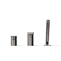 Deck-mount bath faucet with handshower
