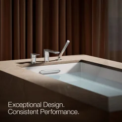 Deck-mount bath faucet with handshower
