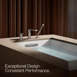 Deck-mount bath faucet with handshower