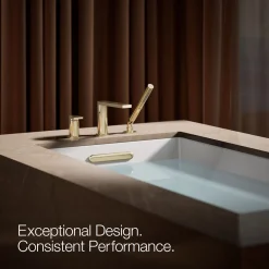 Deck-mount bath faucet with handshower