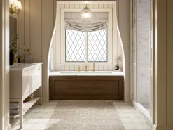 Deck-mount bath faucet with handshower