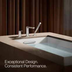 Deck-mount bath faucet with handshower