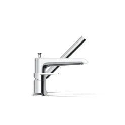 Deck-mount bath faucet with handshower