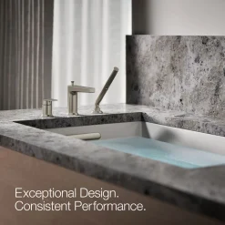 Deck-mount bath faucet with handshower
