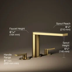 Deck-mount bath faucet with lever handles