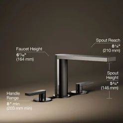 Deck-mount bath faucet with lever handles