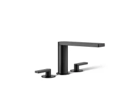 Deck-mount bath faucet with lever handles
