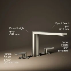 Deck-mount bath faucet with lever handles