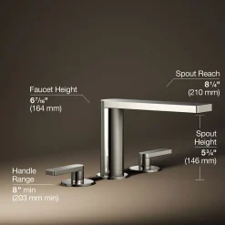 Deck-mount bath faucet with lever handles