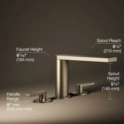 Deck-mount bath faucet with lever handles