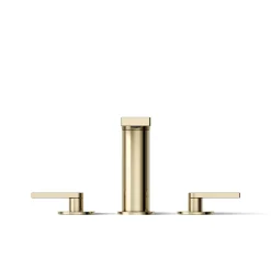 Deck-mount bath faucet with lever handles