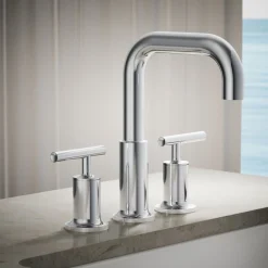 Deck-mount bath spout