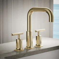 Deck-mount bath spout