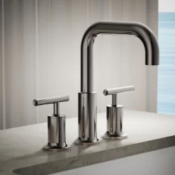 Deck-mount bath spout