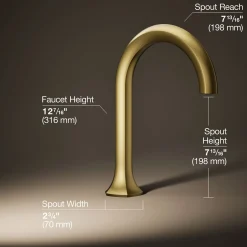 Deck-mount bath spout with Cane design
