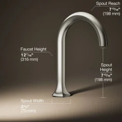 Deck-mount bath spout with Cane design