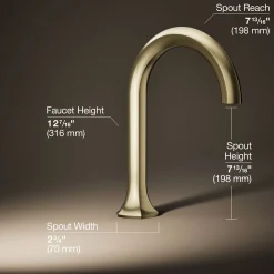 Deck-mount bath spout with Cane design