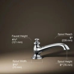 Deck-mount bath spout with flare design