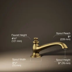Deck-mount bath spout with flare design