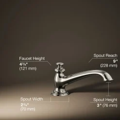 Deck-mount bath spout with flare design