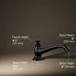 Deck-mount bath spout with flare design
