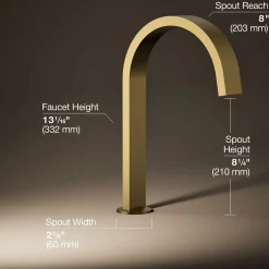Deck-mount bath spout with Ribbon design