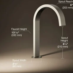Deck-mount bath spout with Ribbon design