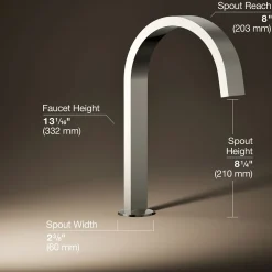 Deck-mount bath spout with Ribbon design