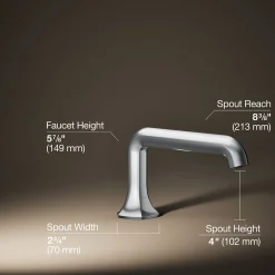 Deck-mount bath spout with Straight design