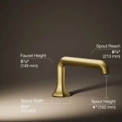 Deck-mount bath spout with Straight design