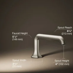 Deck-mount bath spout with Straight design
