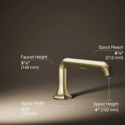 Deck-mount bath spout with Straight design