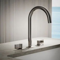 Deck-mount bath spout with Tube design