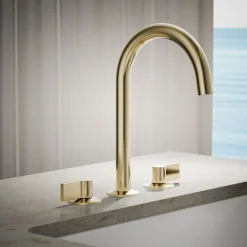 Deck-mount bath spout with Tube design