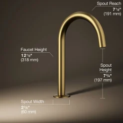 Deck-mount bath spout with Tube design