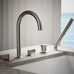 Deck-mount handshower holder and two-way diverter valve